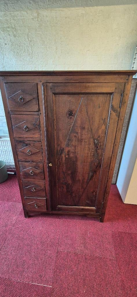 Houten kast (koloniaal), Huis en Inrichting, Kasten | Dressoirs, Ophalen, Gebruikt, Met deur(en), Teakhout