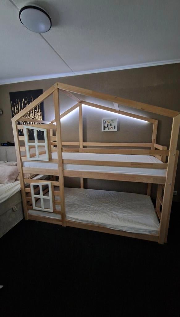 Stapelbed, Huis en Inrichting, Slaapkamer | Stapelbedden en Hoogslapers, Ophalen, 90 cm, Tweepersoons, Zo goed als nieuw