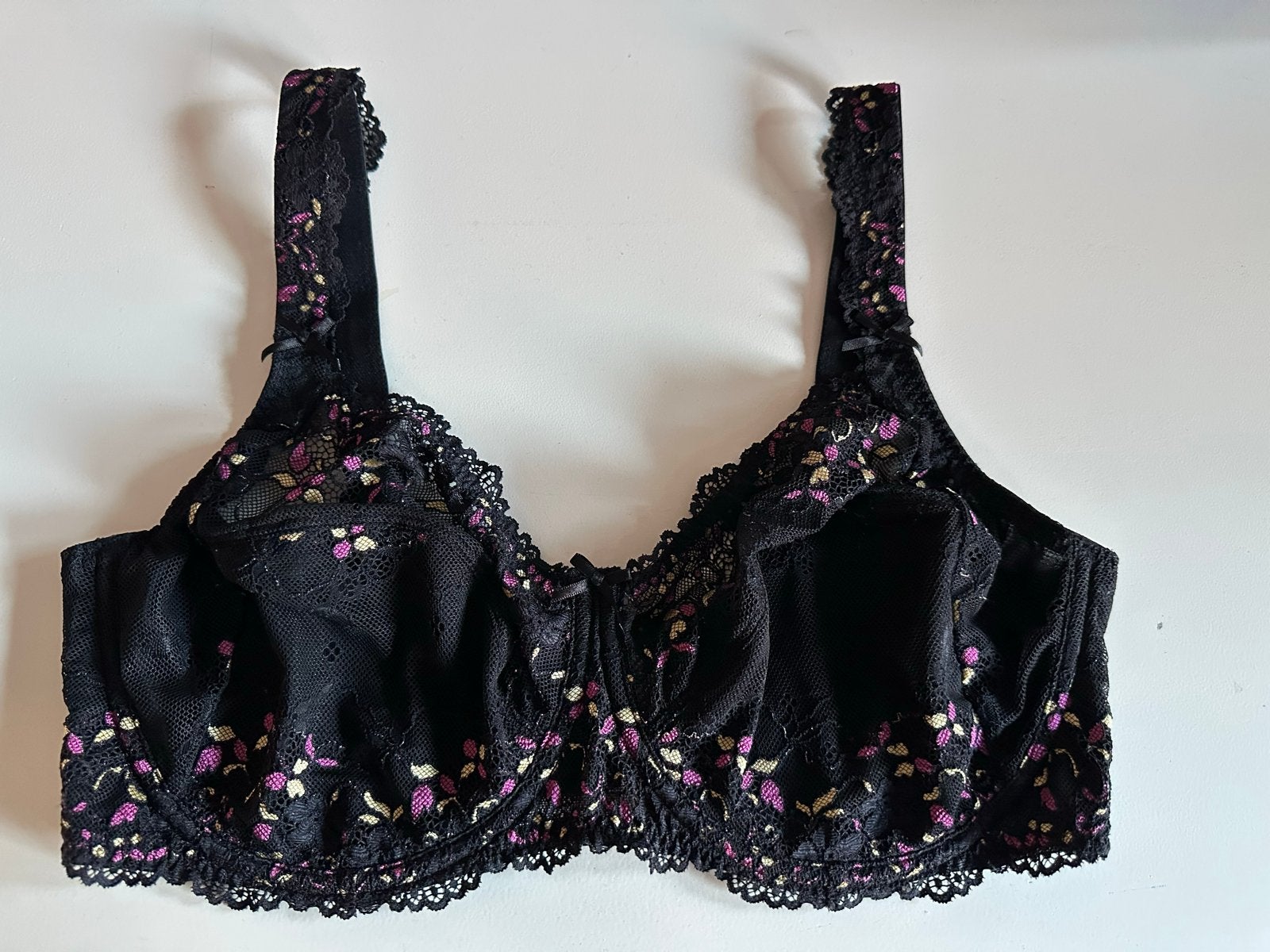 LingaDore BH maat 90F - Zwart met bloemenprint, Kleding | Dames, LingaDore, Ophalen of Verzenden, Zwart, BH