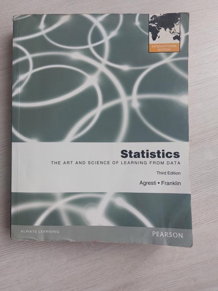 Statistics: The Art and Science of Learning From Data, Zo goed als nieuw, Agresti, Franklin, Beta, HBO