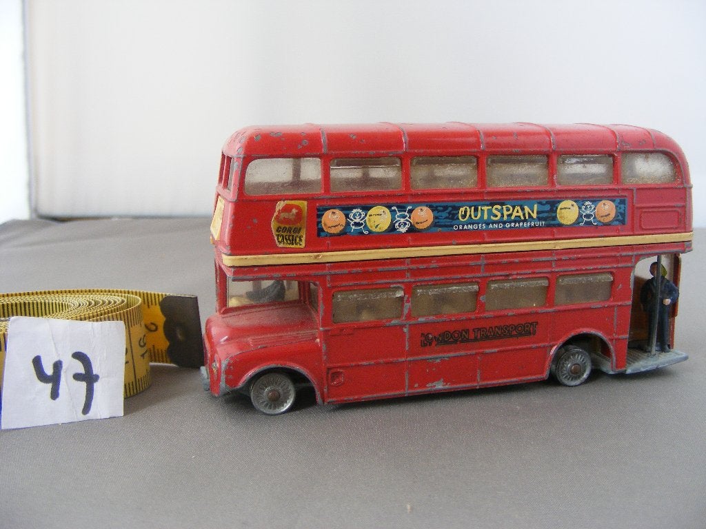 Routemaster dubbeldeksbus corgi toys 468, london trans (47), Ophalen of Verzenden, Gebruikt, Bus of Vrachtwagen