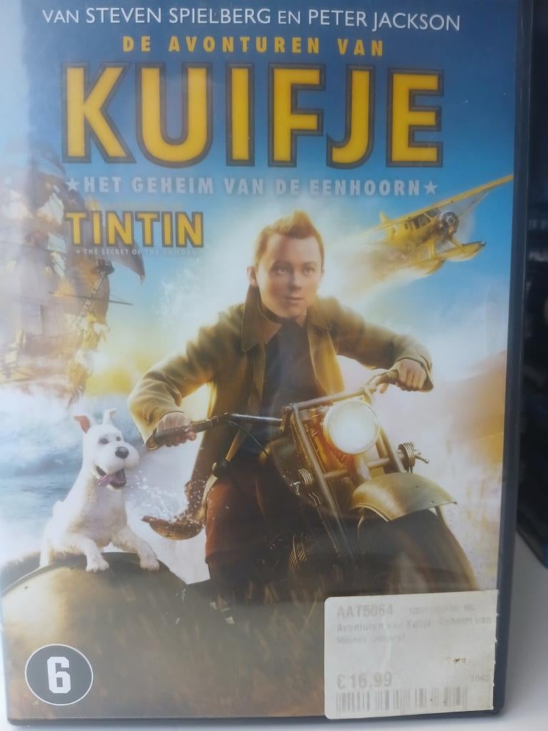 Kuifje: Het Geheim van de Eenhoorn (DVD) - Spielberg/Jackson, Avontuur, Ophalen of Verzenden, Zo goed als nieuw, Vanaf 6 jaar