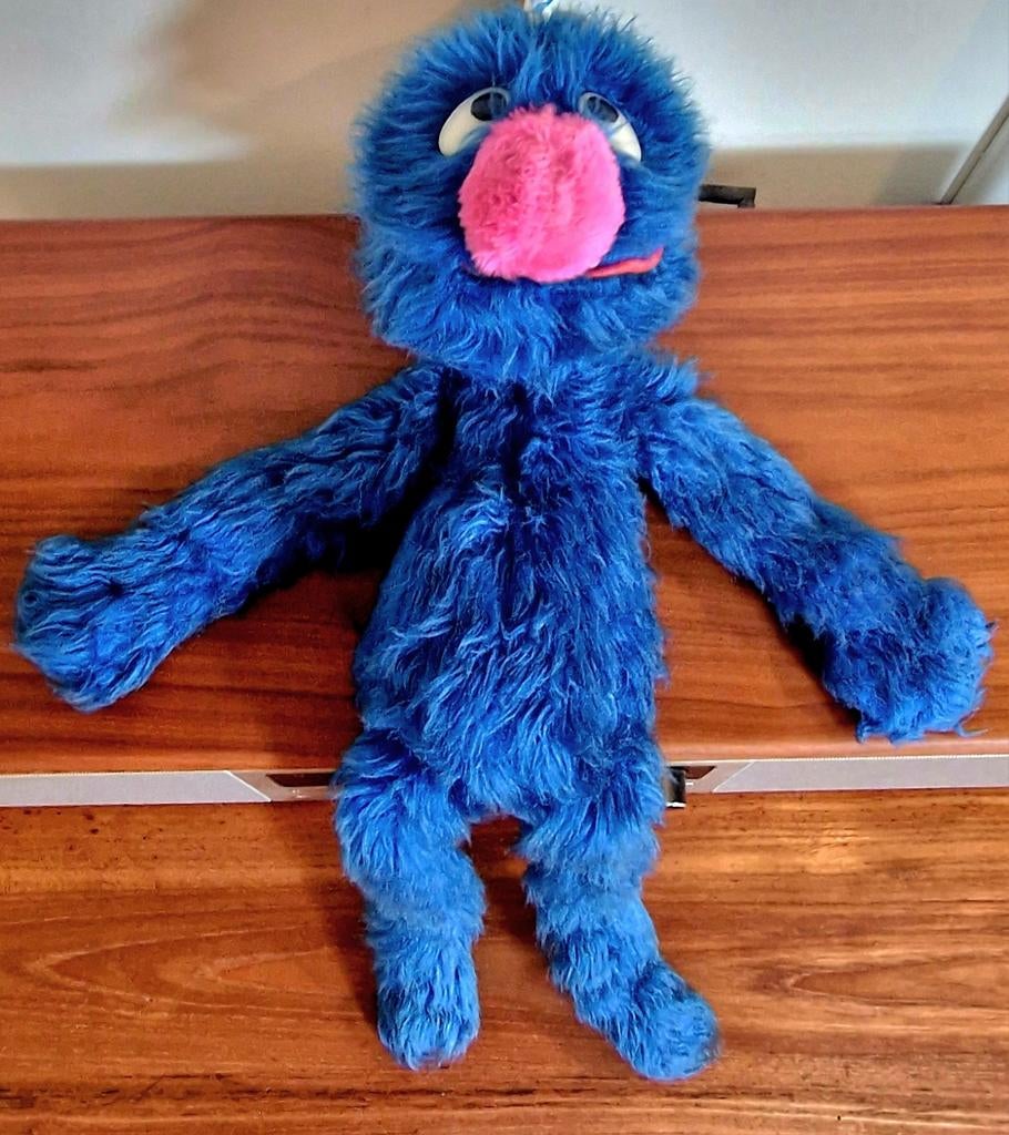 Zeldzame Oude Grover pop 1977 Jim Henson Sesamstraat 55cm, Ophalen of Verzenden, Gebruikt, Pop, Levensecht of Reborn