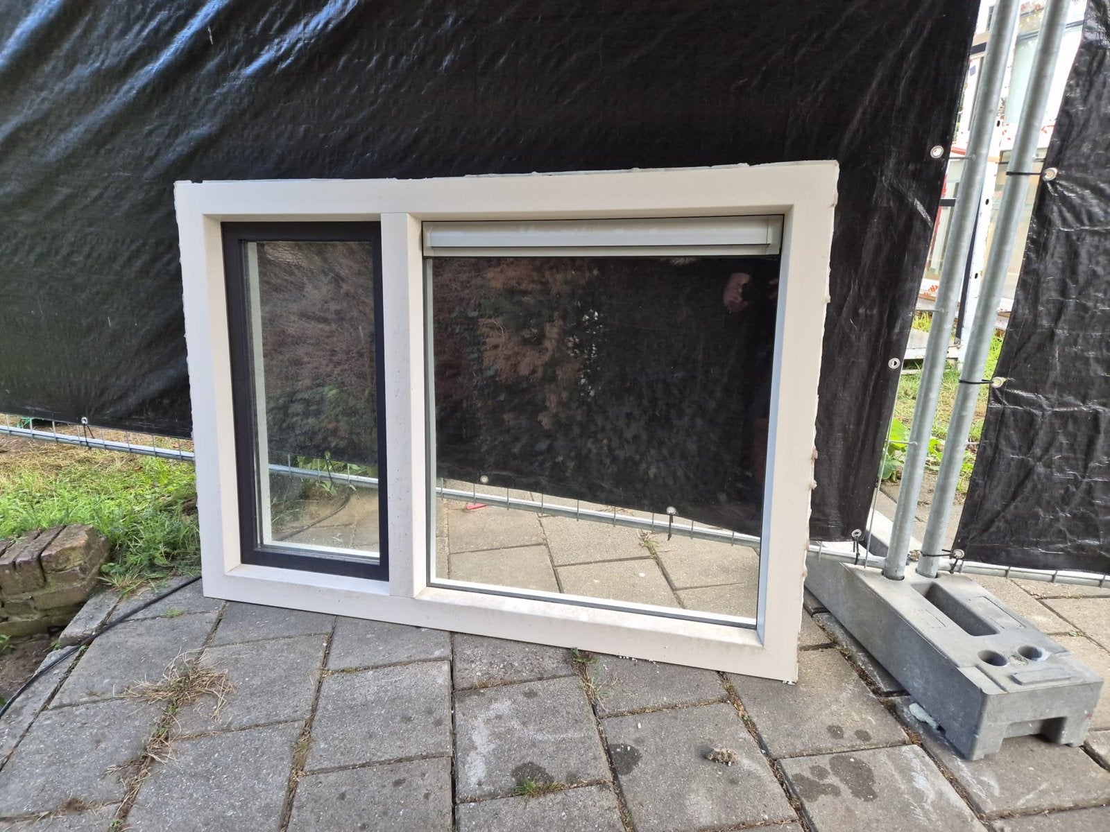 Kunststof kozijn met draaikiepraam en HR++ glas, Ophalen, Gevelraam of Ruit, 80 tot 120 cm, Zo goed als nieuw