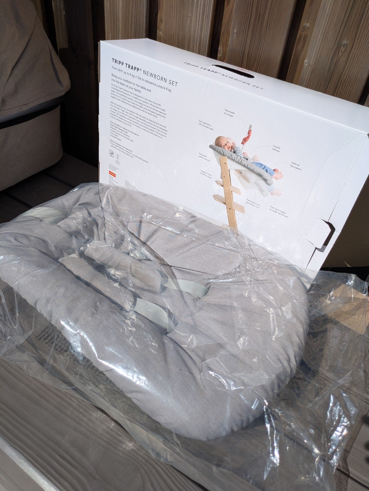 Stokke Newborn Set v2 Grijs voor Tripp Trapp Stoel, Ophalen of Verzenden, Zo goed als nieuw, Meegroeistoel, Gordel(s)