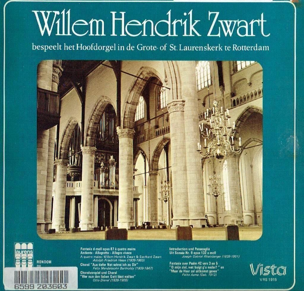 Willem Hendrik Zwart Bespeelt orgel St.Laurenskerk Rotterdam, Cd's en Dvd's, Vinyl | Klassiek, Kamermuziek, Verzenden, Zo goed als nieuw