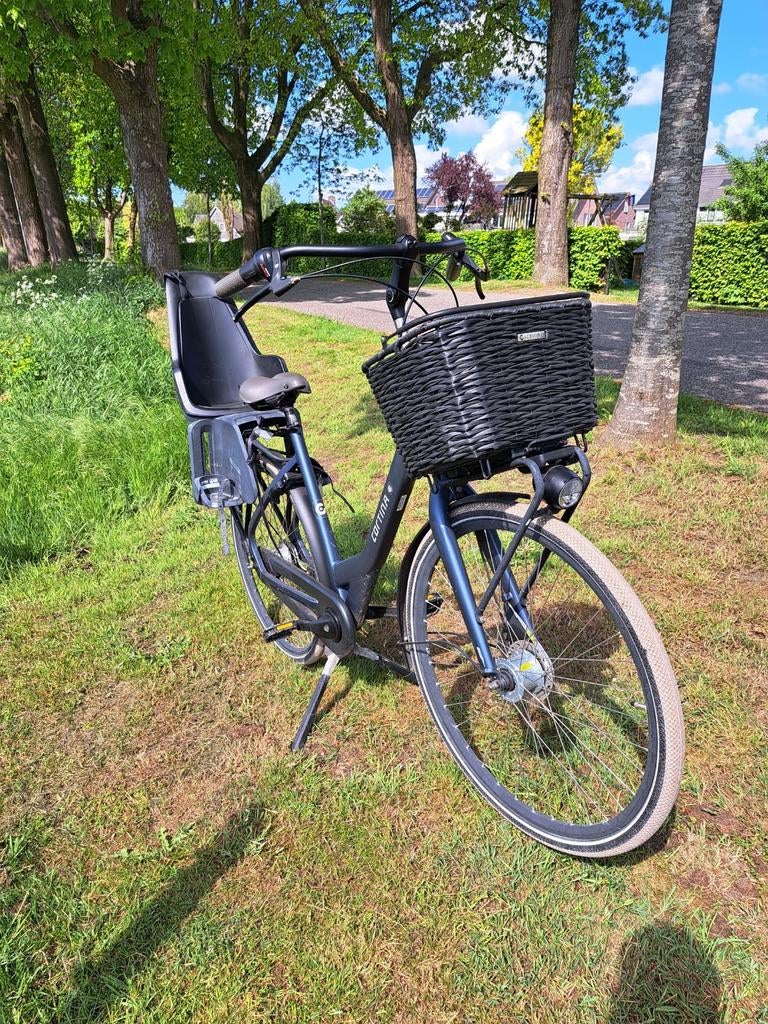 Cortina moederfiets met kinderzitje en mand, Fietsen en Brommers, Elektrische fietsen, 51 tot 55 cm, Ophalen, Gebruikt, Cortina
