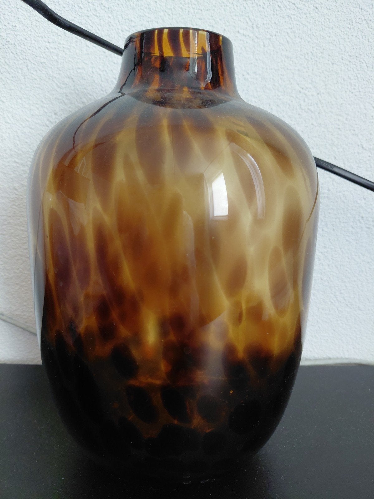 cheetah glazen vaas, Ophalen, Bruin, 25 cm, Glas