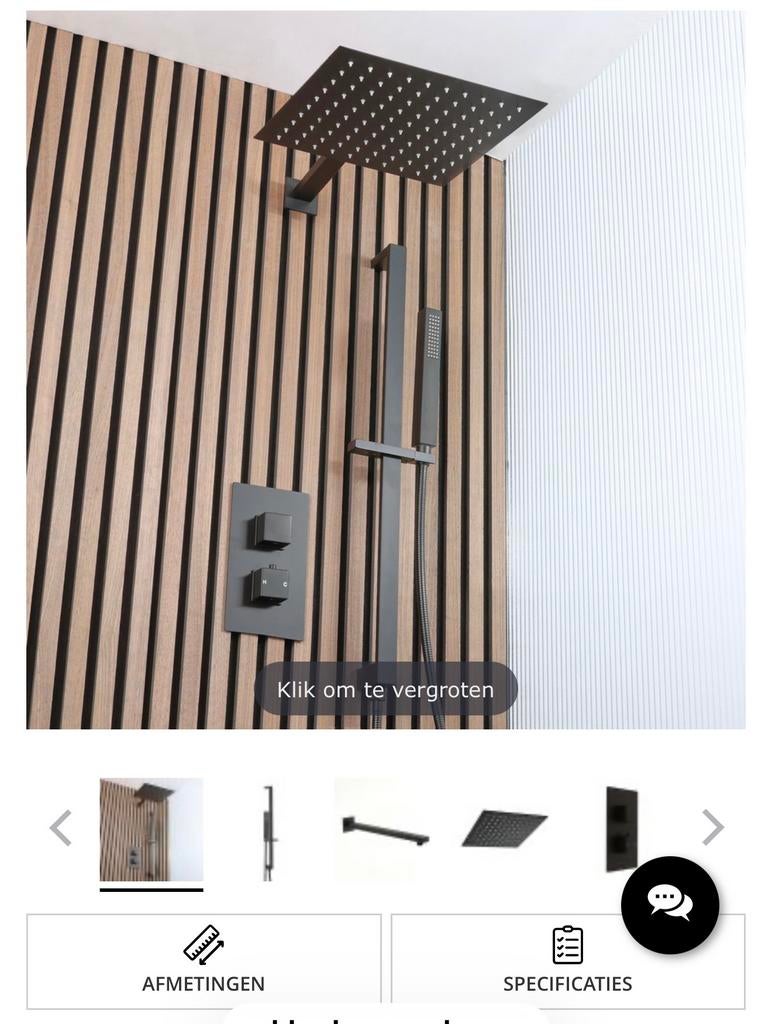 Nieuw in doos Hudson Reed inbouw doucheset zwart, Doe-het-zelf en Verbouw, Ophalen, Nieuw, Chroom, Douche