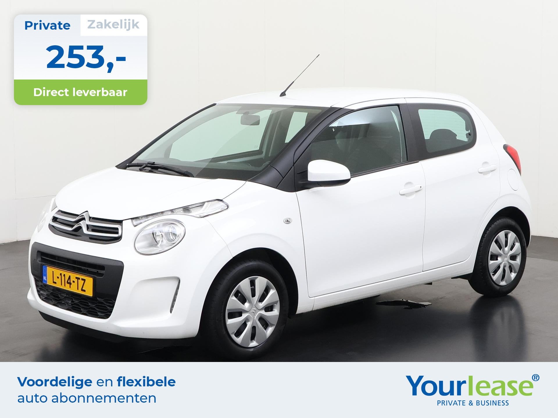 Citroen C1 1.0 VTi Feel | All-in 253,- Private Lease | Direc, Stof, Gebruikt, Euro 6, 4 stoelen