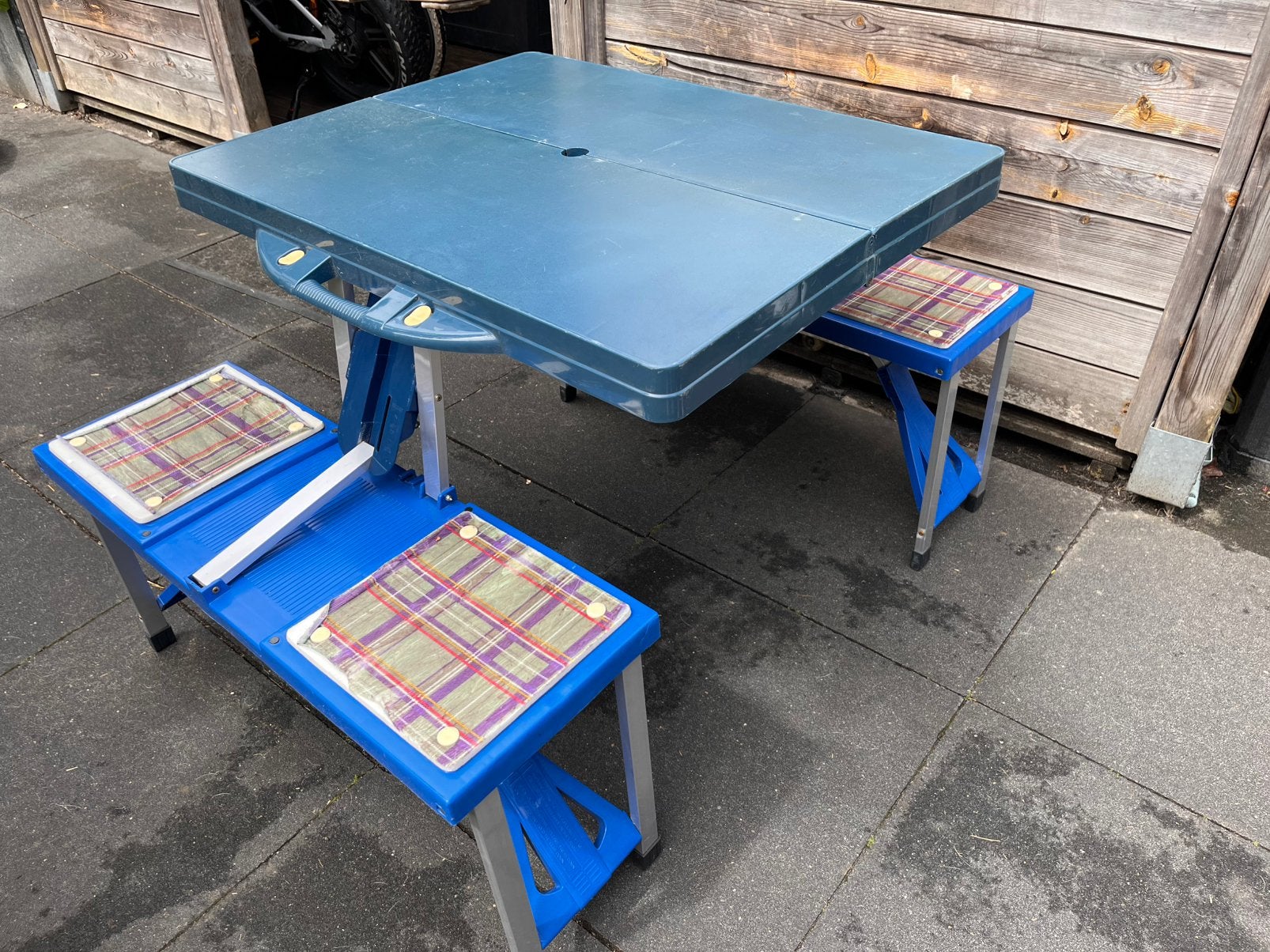 Picknicktafel inklapbaar, Tuin en Terras, Picknicktafels, Ophalen, Gebruikt, Inklapbaar, Rechthoekig