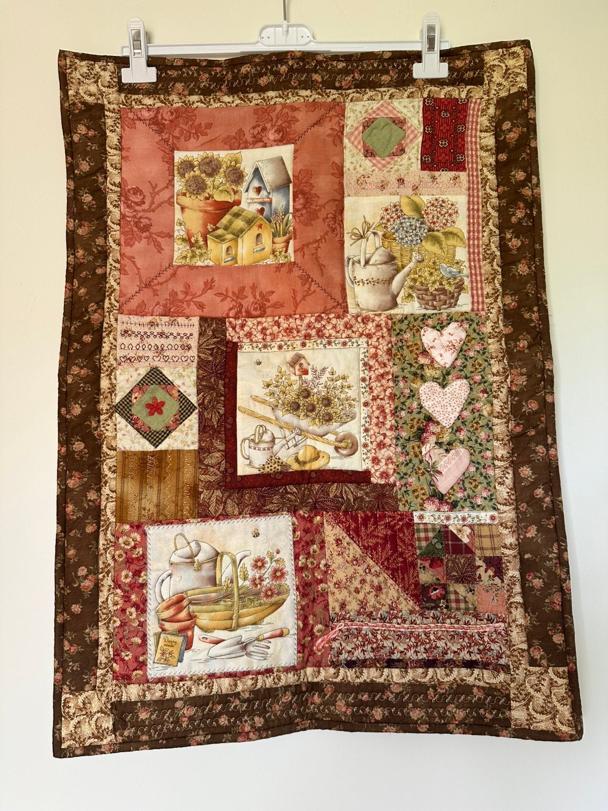 Brocante vintage patchwork kleed, Ophalen of Verzenden, Gebruikt