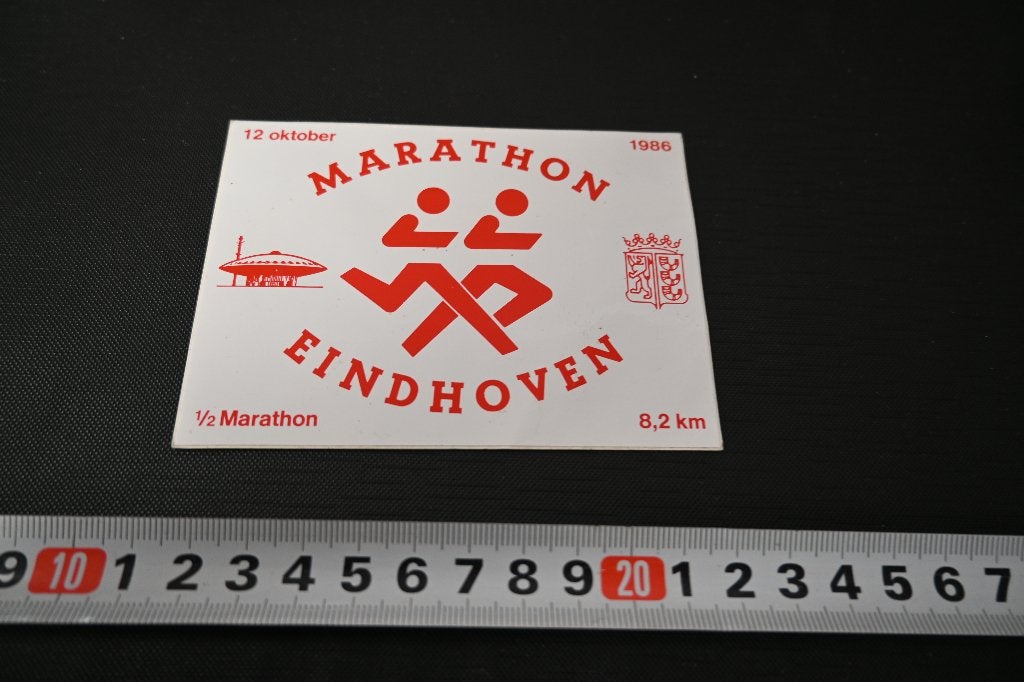 sticker EHV Marathon Eindhoven 1986  evoluon, Ophalen of Verzenden, Zo goed als nieuw