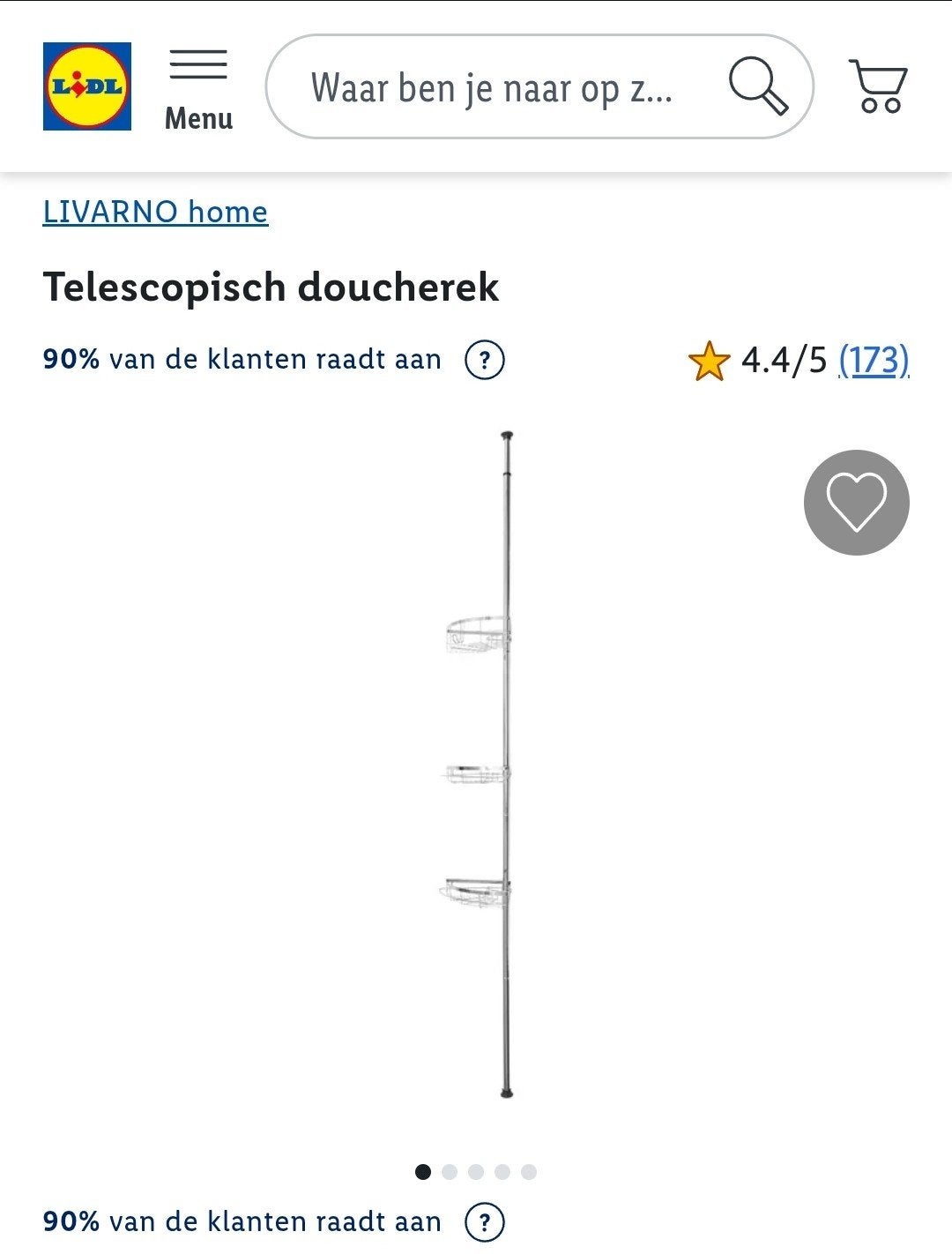 LIVARNO home Telescopisch doucherek - Nieuw in doos, Ophalen of Verzenden, Nieuw