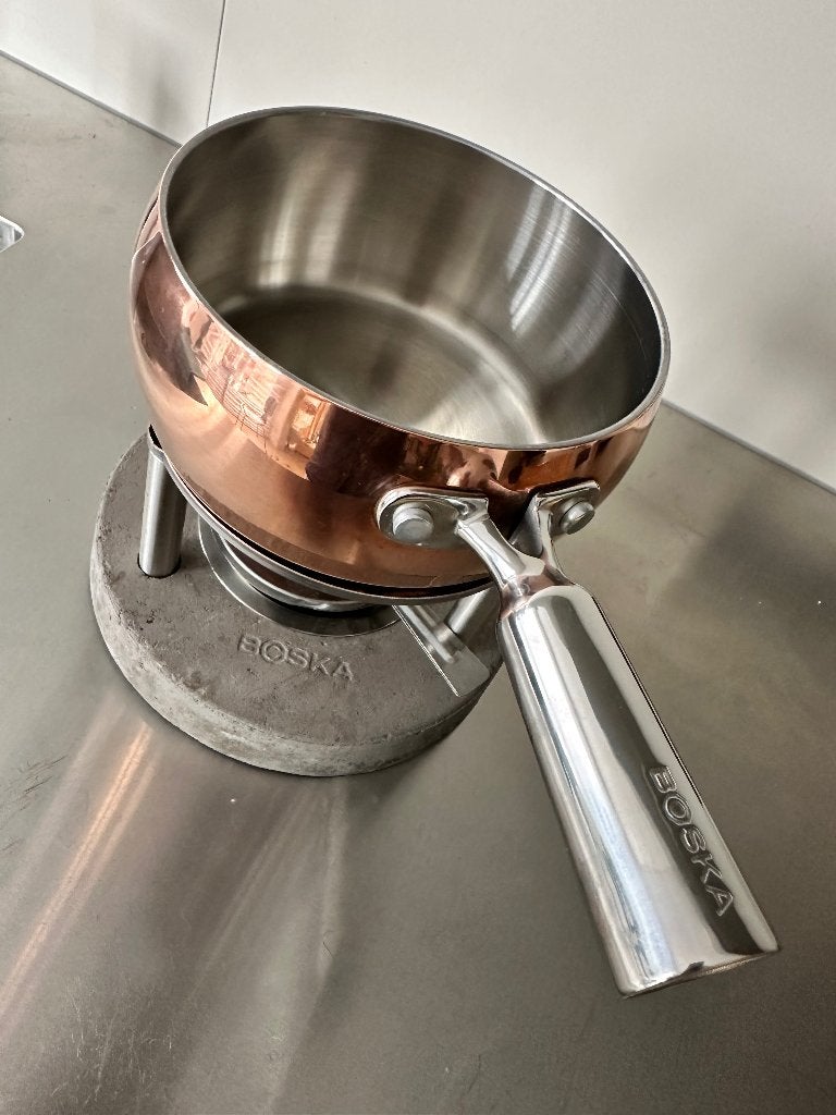 BOSKA fondueset koper 1.7 liter 4 personen, Ophalen of Verzenden, Gebruikt, Gas, Fondueset