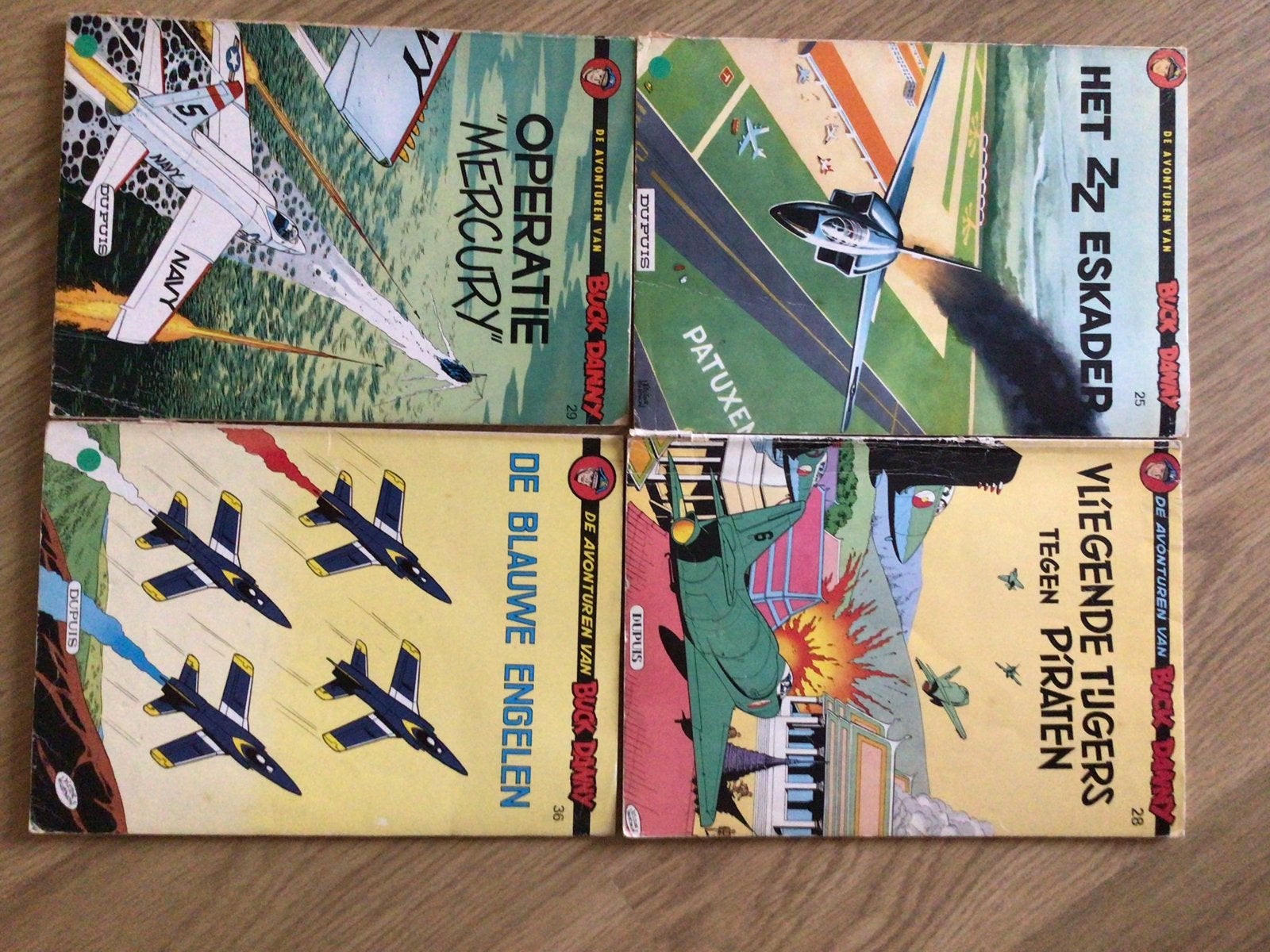 4 Buck Danny strips: Het Zz Eskader, Operatie Mercury, etc., Meerdere stripboeken, Ophalen of Verzenden, Gelezen