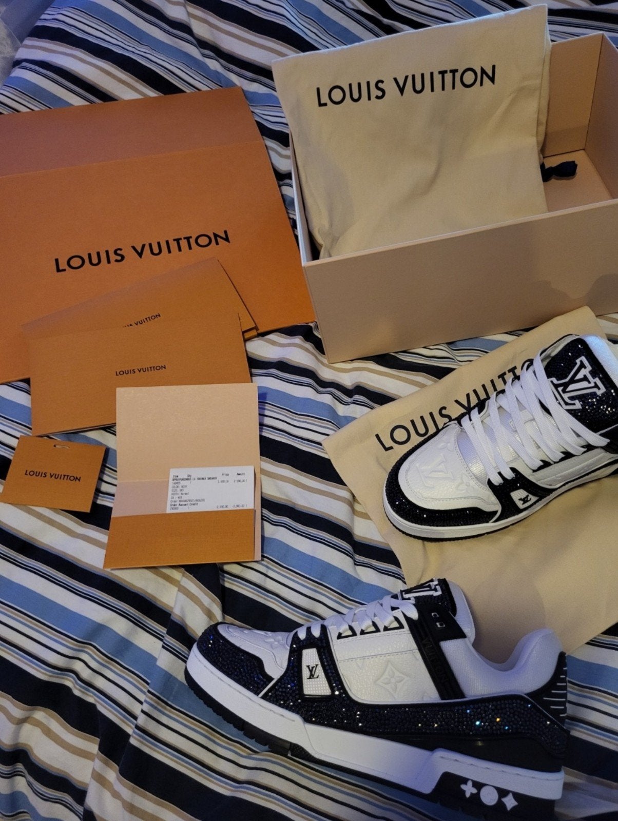 Louis Vuitton - LV Trainers Swarovski Crystals Size 41, Kleding | Heren, Schoenen, Wit, Nieuw, Ophalen of Verzenden, Sneakers of Gympen