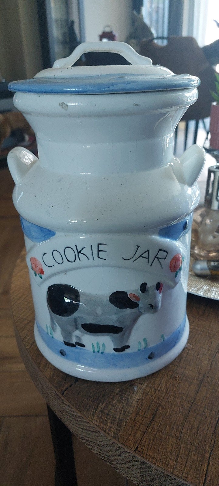 Vintage Koekjespot met Koeienmotief, Ophalen of Verzenden