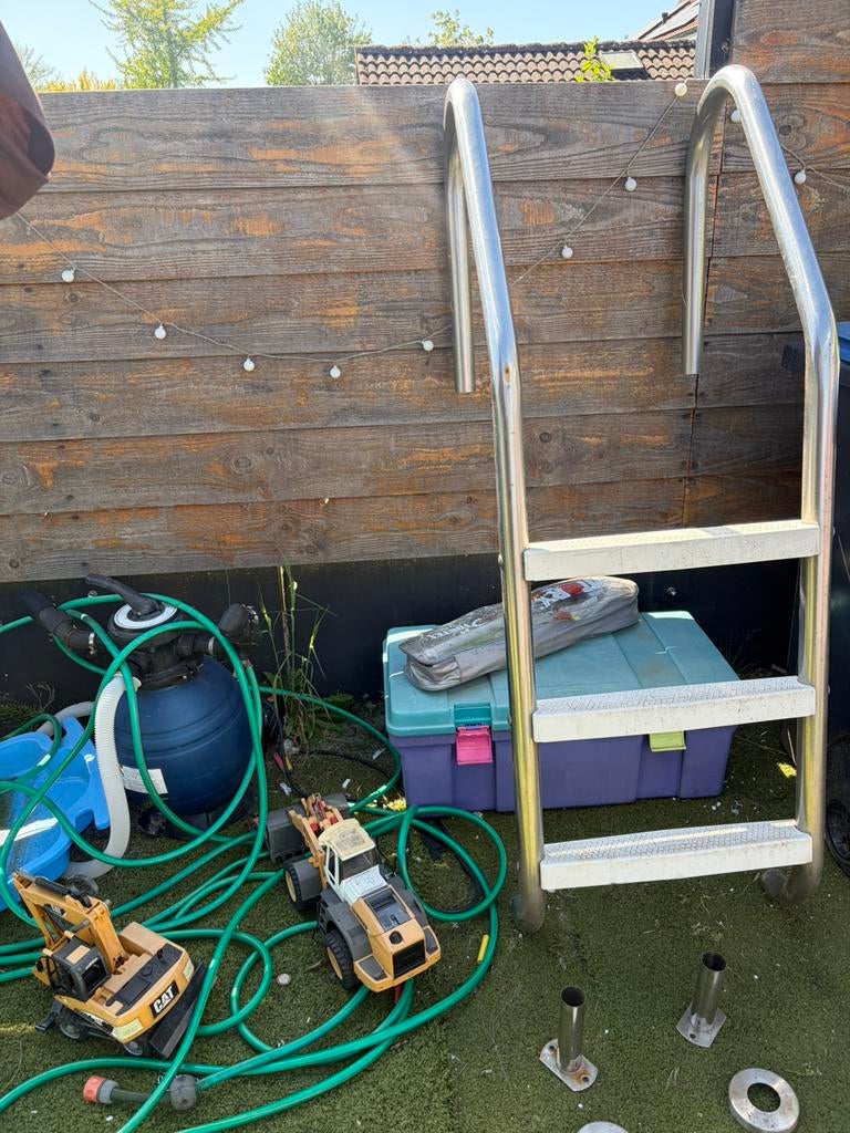 Rvs zwembad trap met bevestigingen, Tuin en Terras, Zwembad-toebehoren, Ophalen of Verzenden, Zo goed als nieuw