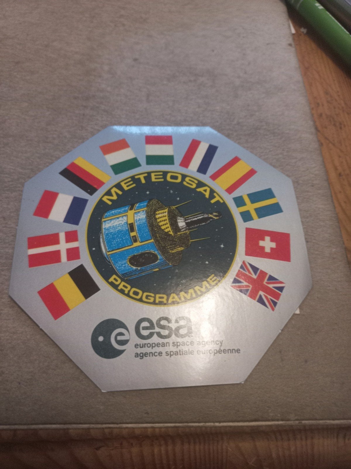 ESA Meteosat Programma Sticker - Vintage Ruimtevaart, Ophalen of Verzenden