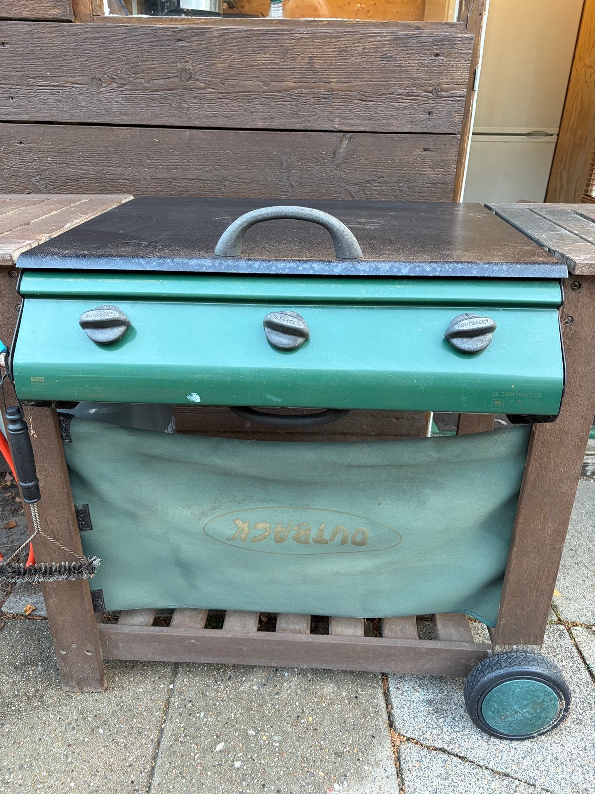GROTE GASBBQ MET GASFLES EN KOPPELING, Ophalen, Gebruikt, Outdoorchef