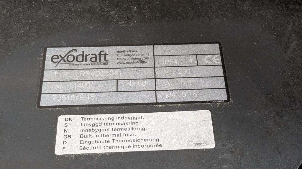 exodraft RVSG25041 rookgas afzuiging met rvs platdakdoorvoer, Ophalen, Gebruikt, Afzuiger