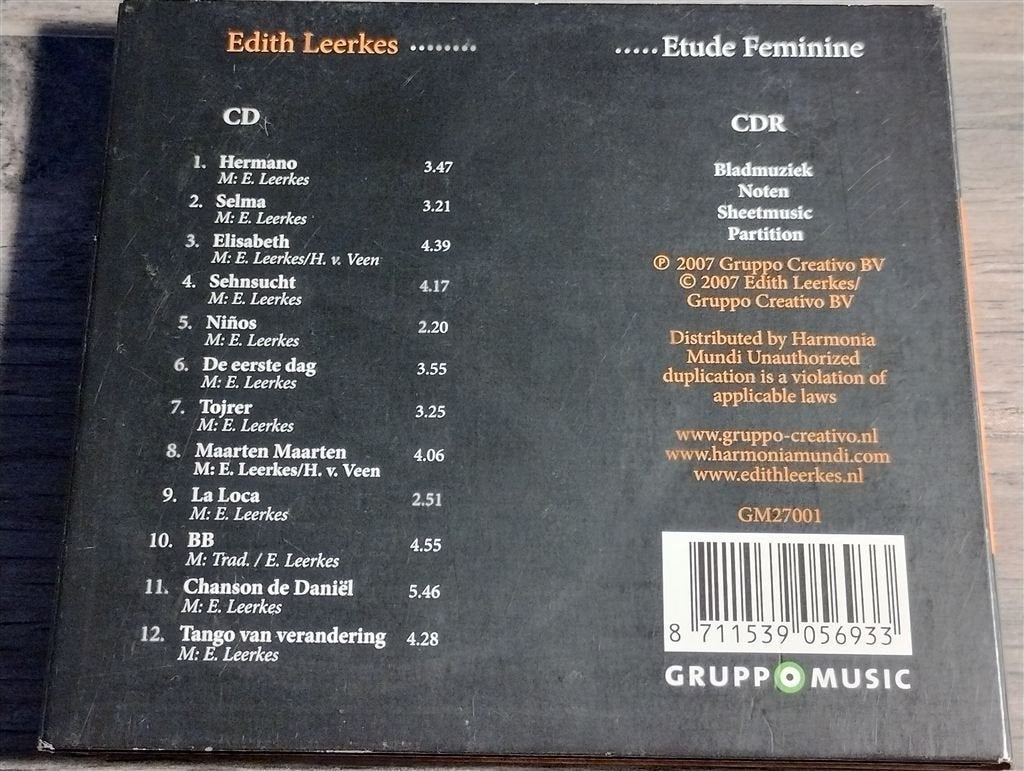 Edith Leerkes - Etude Feminine [CD + CdRom], Ophalen of Verzenden, Classicisme, Zo goed als nieuw, Kamermuziek