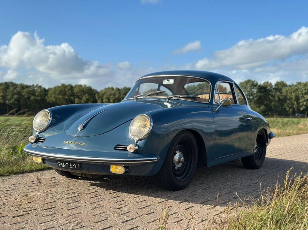 Porsche 356 B T5 1960, Auto's, Porsche, Bedrijf, Benzine, Coupé, Handgeschakeld, Geïmporteerd, Blauw, Bruin, Leder, Achterwielaandrijving