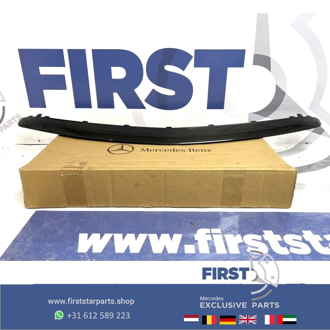 W213 E KLASSE E63 AMG CARBON SPOILER LIP Voorbumper ORIGINEL, Gebruikt, -, Voor, Ophalen of Verzenden