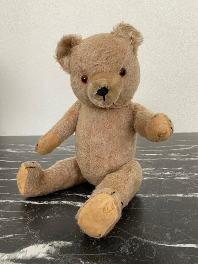 Vintage Steiff beer zonder knop, 36 cm, geluid defect, Ophalen of Verzenden