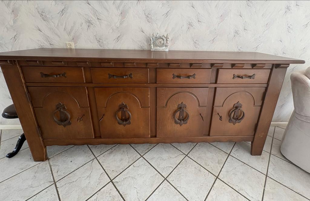 Donker eiken dressoir, Huis en Inrichting, Kasten | Dressoirs, Ophalen, Gebruikt, Met deur(en), 150 tot 200 cm
