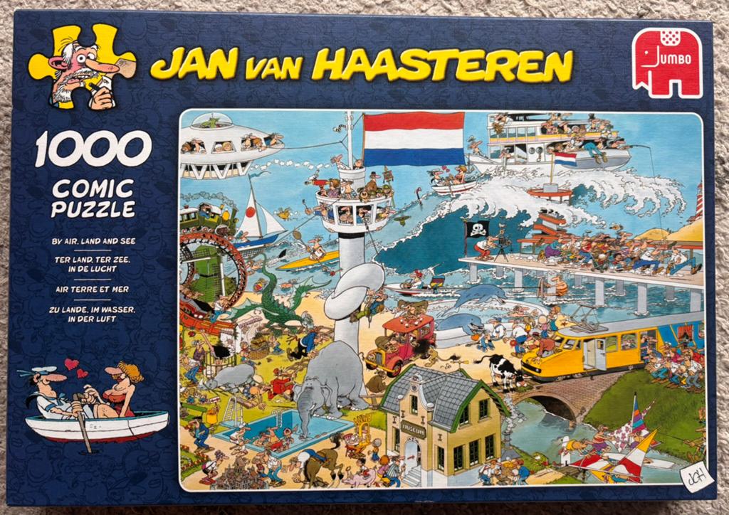 Jan van Haasteren Ter land, ter zee, in de lucht, Ophalen of Verzenden, 500 t/m 1500 stukjes, Zo goed als nieuw, Legpuzzel