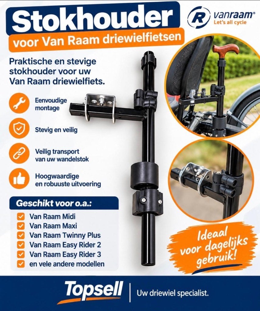 Van Raam Stokhouder - voor Midi, Maxi, Easy Rider 2 enz, Ophalen of Verzenden, Zo goed als nieuw