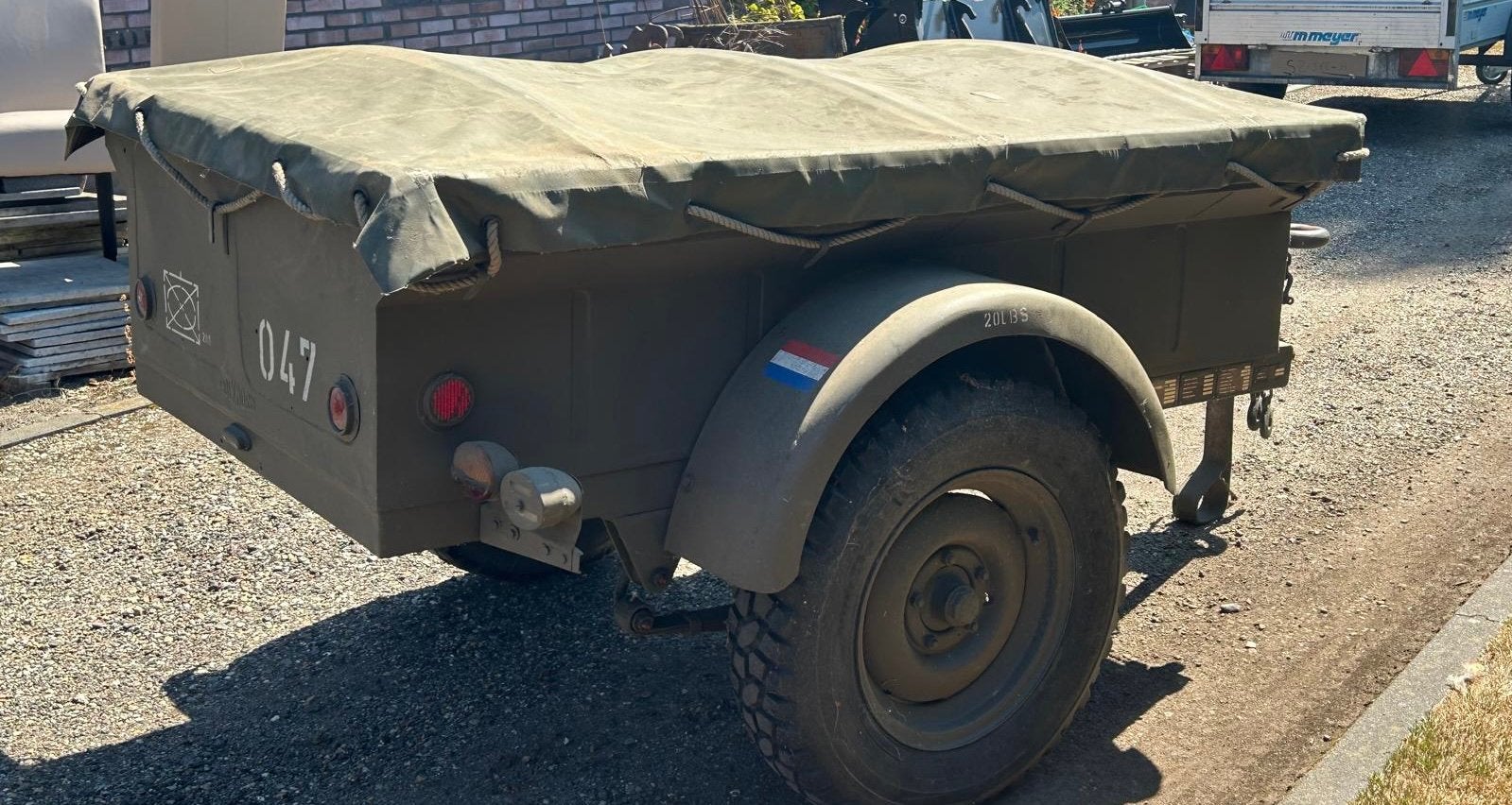 Vintage militaire aanhanger Polynorm Nekaf Willys DAF YA ‘55, Ophalen