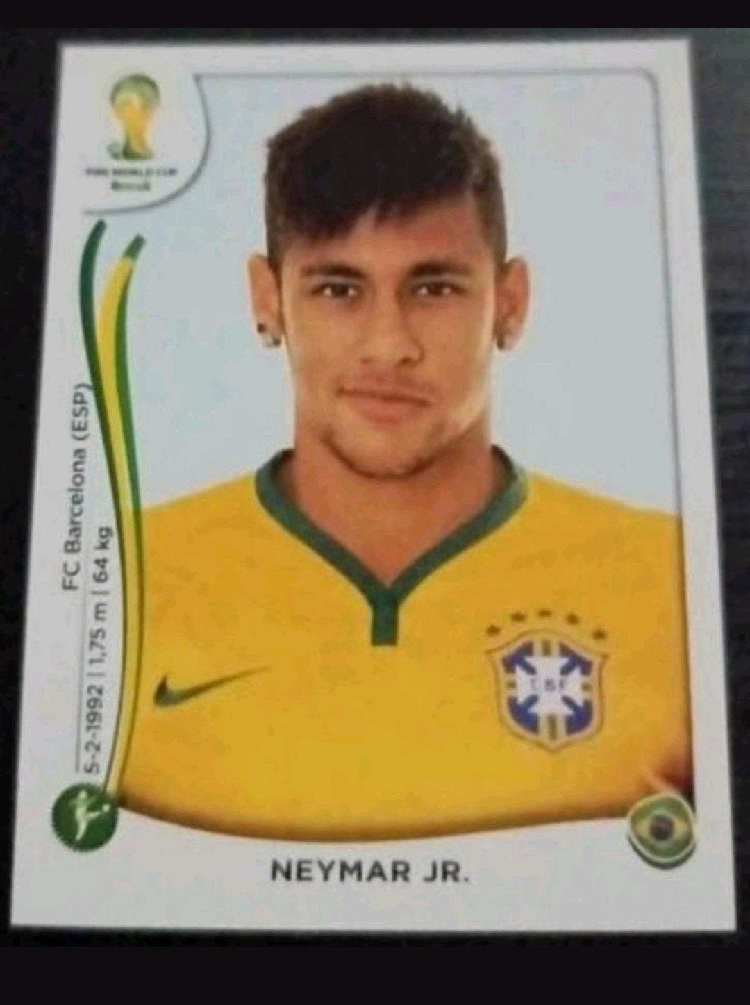 Neymar JR. Brasil 2014 panini In nieuwstaat, Ophalen of Verzenden, Zo goed als nieuw, Buitenlandse clubs, Poster, Plaatje of Sticker