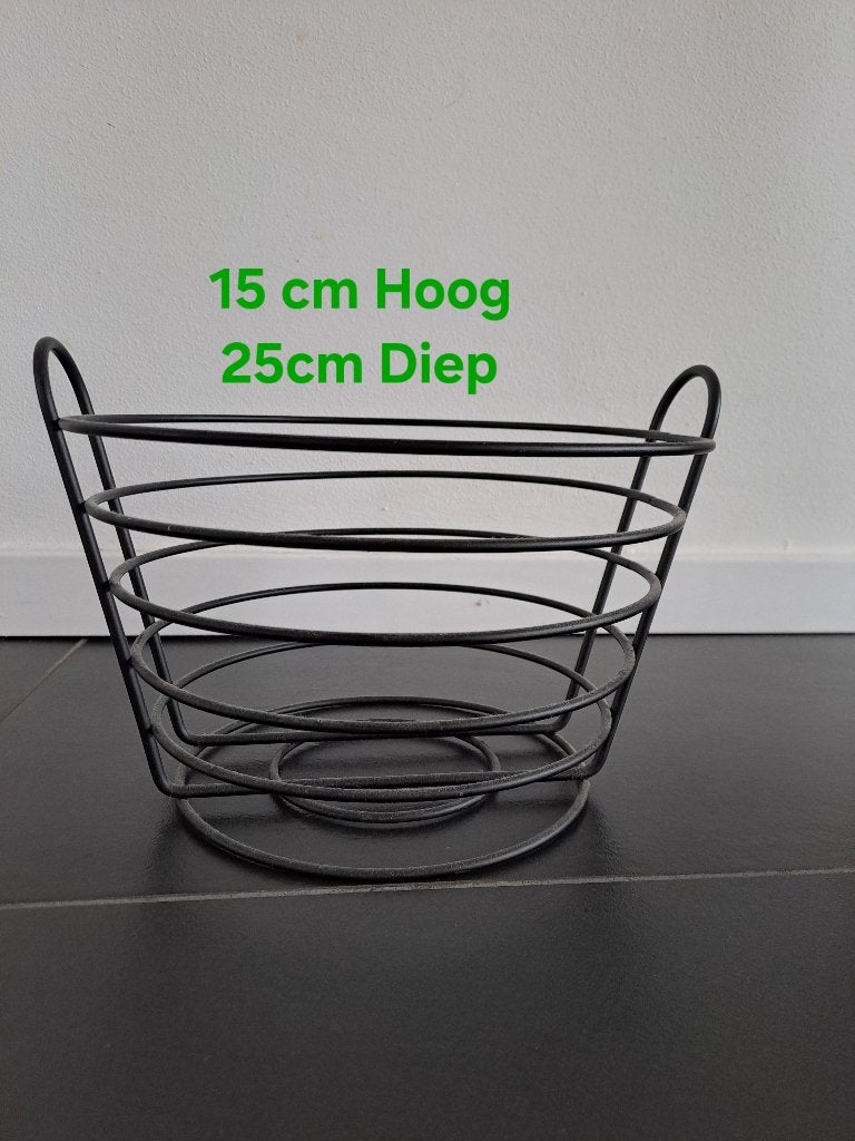 Metale manden, Huis en Inrichting, Woonaccessoires | Schalen en Manden, Gebruikt, Mand, Rond, Ophalen of Verzenden