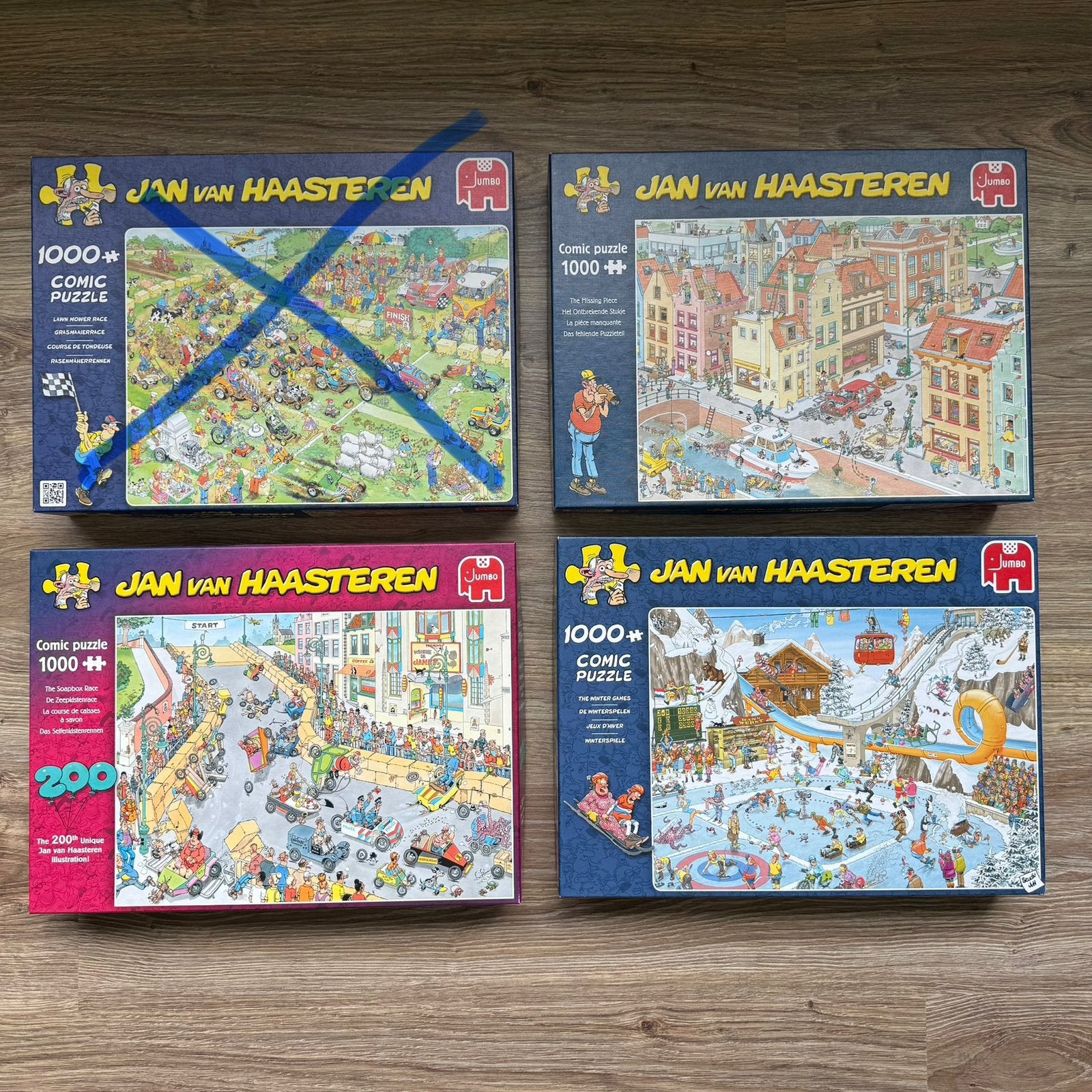 3x Jan van Haasteren puzzels 1000stukjes, Ophalen, 500 t/m 1500 stukjes, Zo goed als nieuw, Legpuzzel