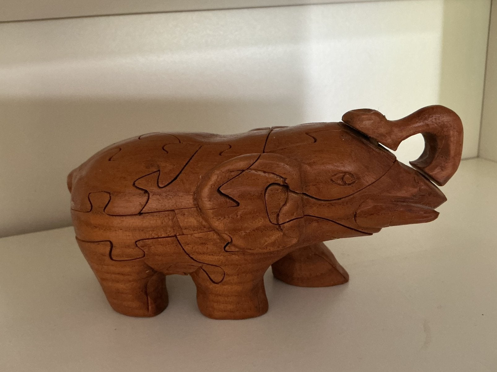 Olifant van HOUT als “puzzel” + oplossing + doos, Ophalen of Verzenden, Minder dan 500 stukjes, Nieuw, Overige typen