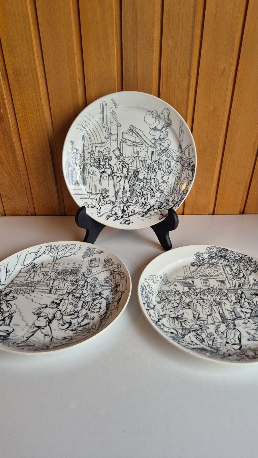 3 borden van Creil & Montereau, Ophalen of Verzenden