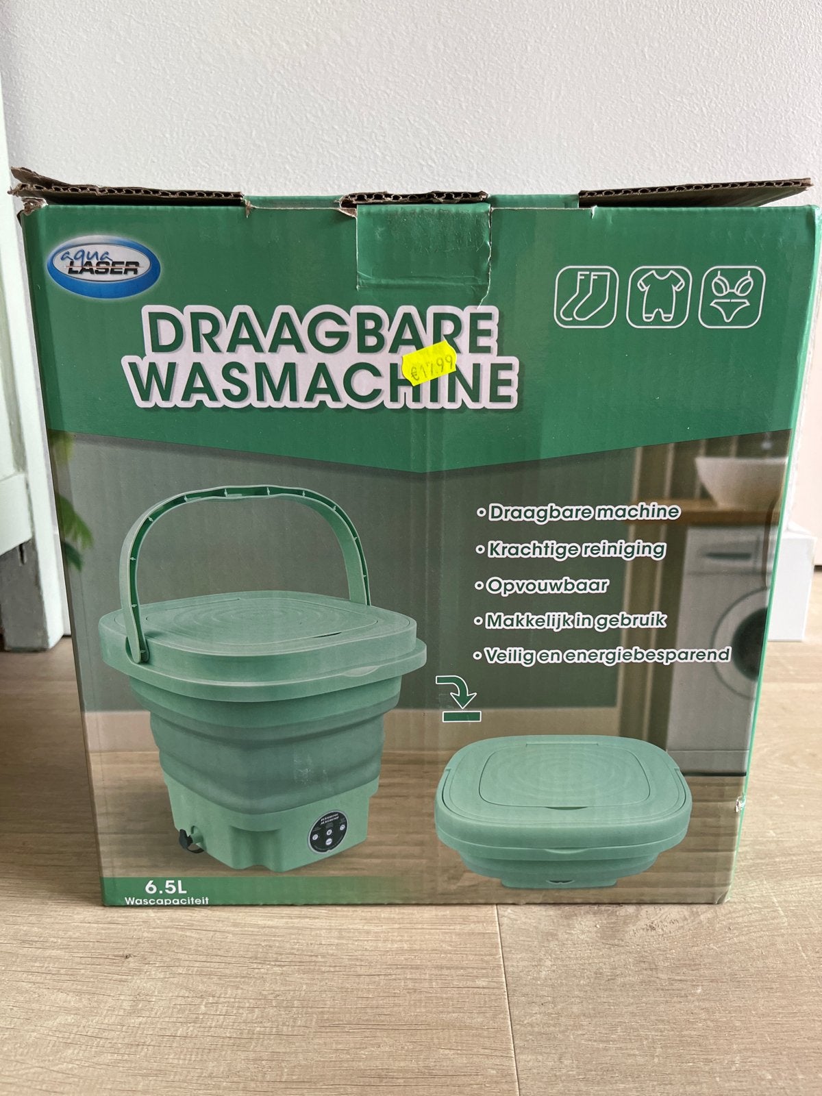 Draagbare wasmachine 6.5L - Ideaal voor kleine wasjes, Minder dan 1200 toeren, Minder dan 85 cm, Minder dan 4 kg, Bovenlader