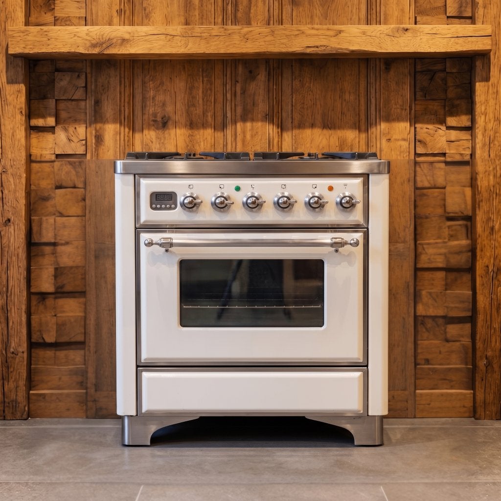 Boretti Majestic 70 cm · crème · 4 pits · conditierapport, Witgoed en Apparatuur, Fornuizen, Gebruikt, 60 cm of meer, Ophalen of Verzenden