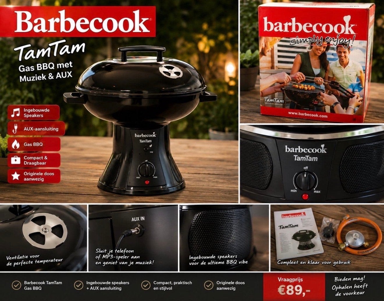 Barbecook TamTam gasbarbecue met ingebouwd soundsysteem, Ophalen, Gebruikt