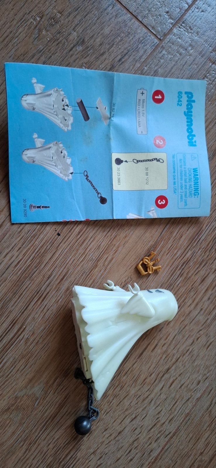 Playmobil lichtgevend Spook met ketting en sleutels (6042), Ophalen of Verzenden, Gebruikt, Jongen of Meisje