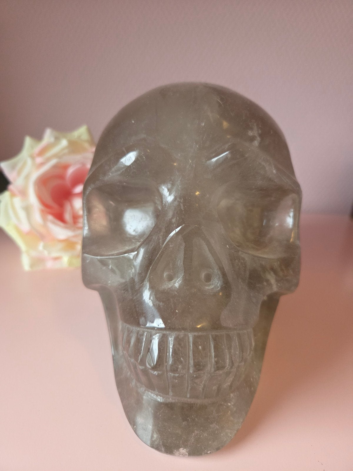 Prachtige grote Smokey Quartz skull, Ophalen of Verzenden, Mineraal