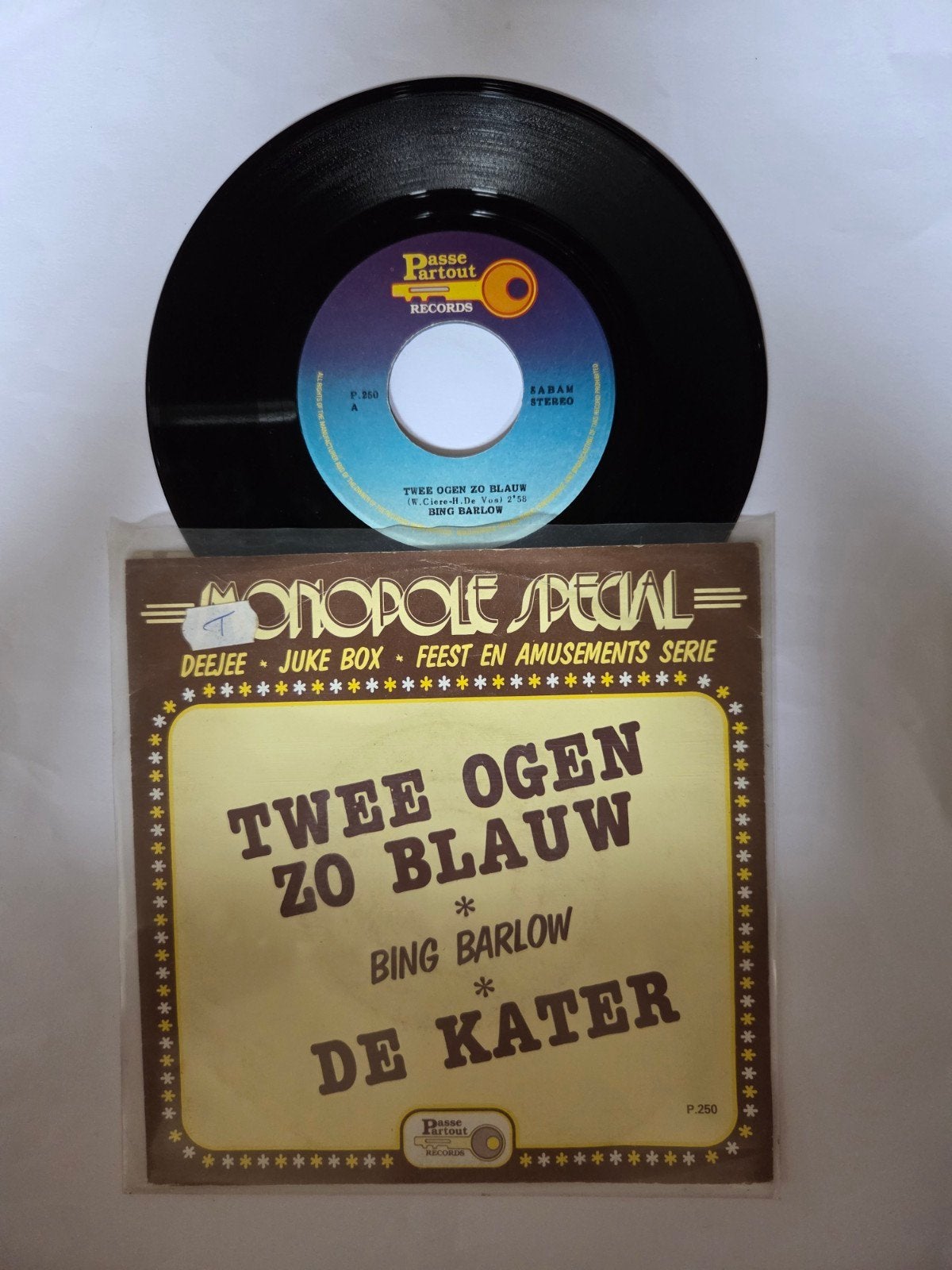 Bing Barlow - Twee ogen zo blauw, Gebruikt, 7 inch, Single, Ophalen of Verzenden