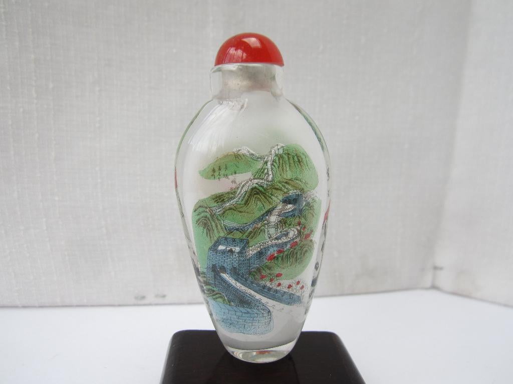 Chinese handbeschilderde snuff bottle, snuifflesje.0123 #, Antiek en Kunst, Ophalen of Verzenden