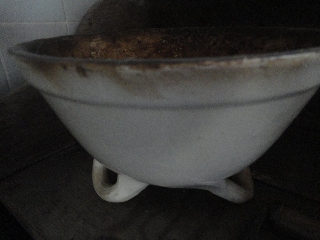 prachtige antieke CREME AARDAPPELPOFFER op GEBOGEN POOTJES, Ophalen of Verzenden