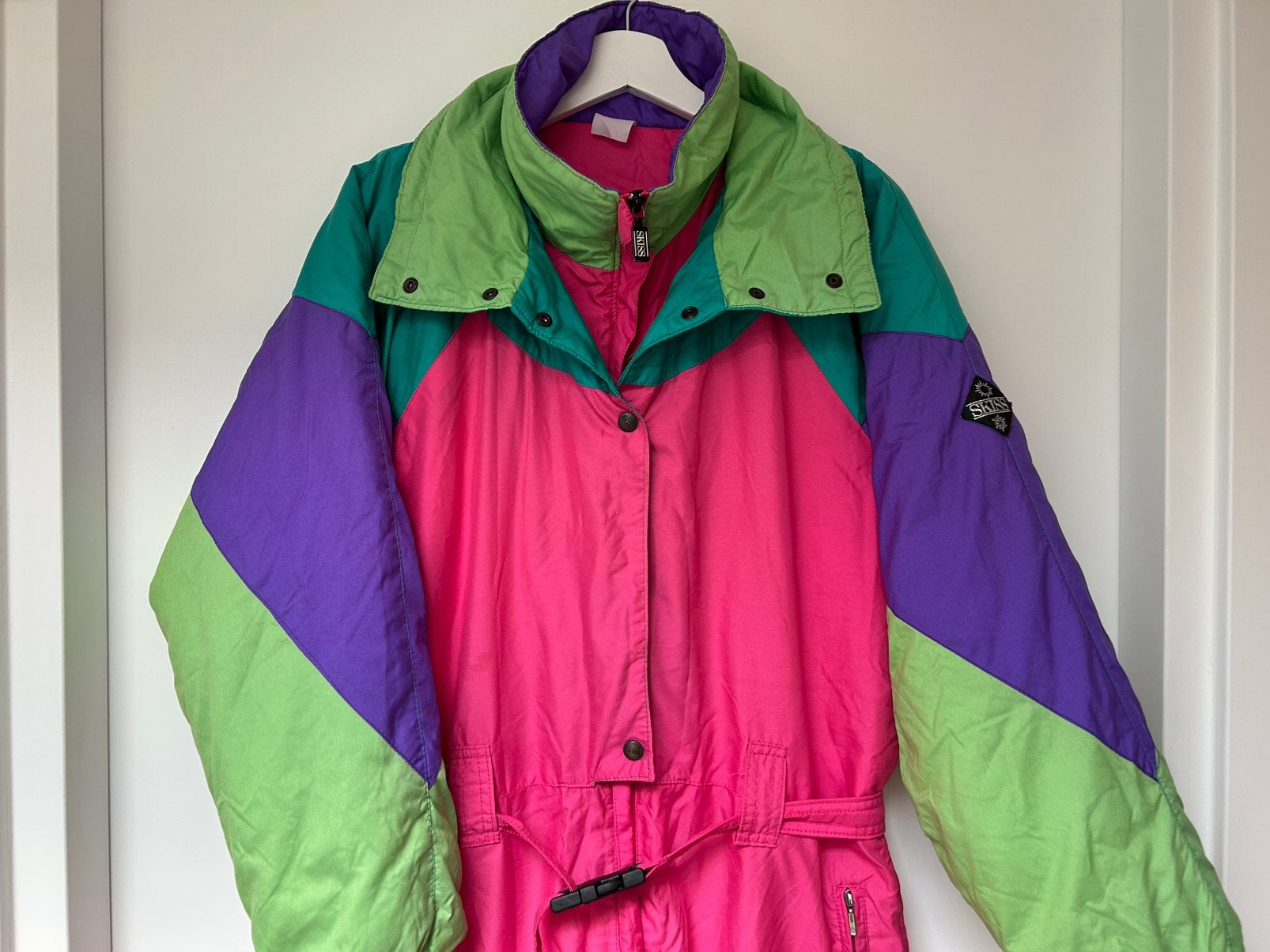 Retro Vintage Fout Roze Skipak mt.38, Ophalen of Verzenden, Gedragen, Maat 38/40 (M), Pak