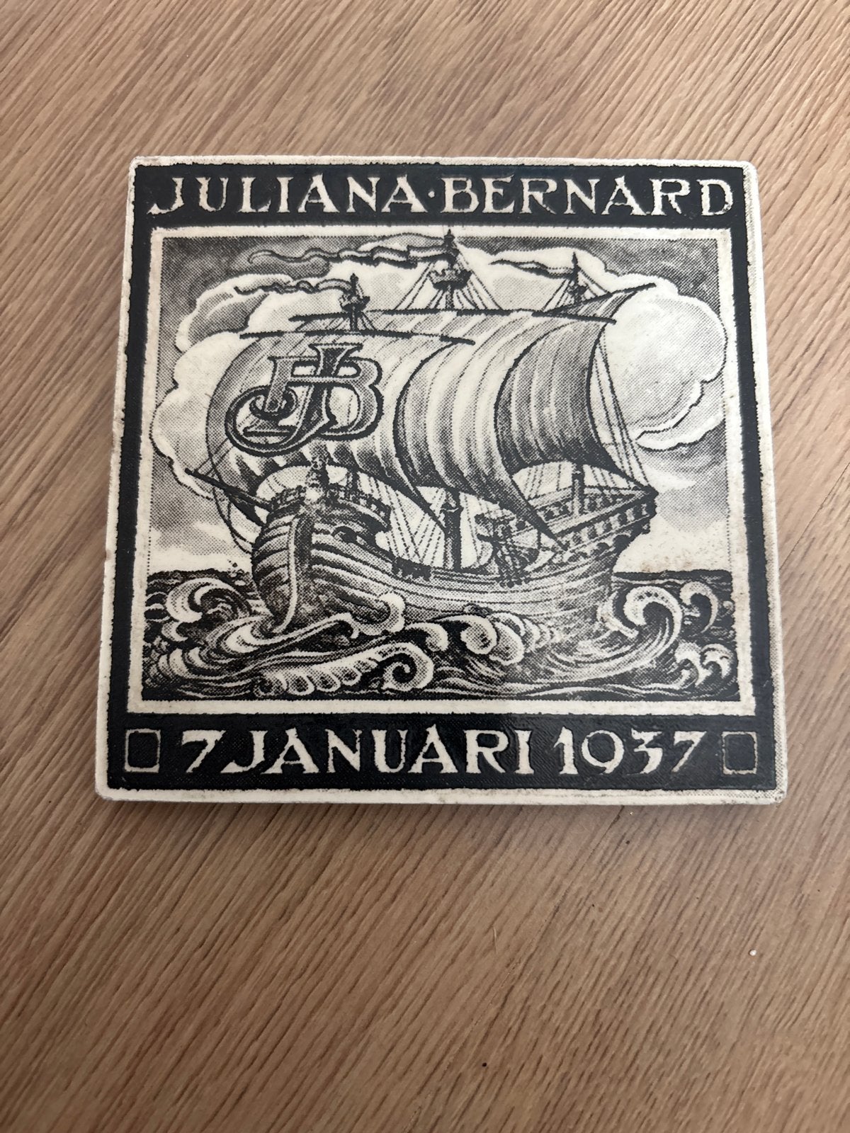 Gedenktegel Juliana Bernard 7 Januari 1937, Ophalen of Verzenden, Gebruikt