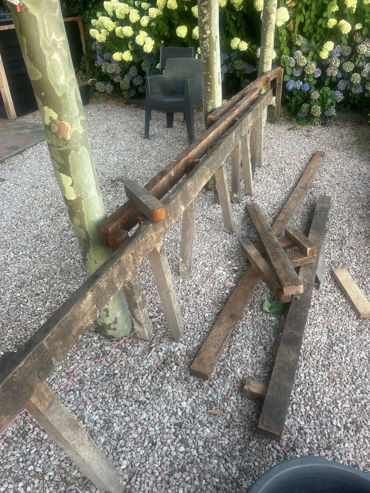 Robuuste hardhouten balk - Ideaal voor diverse projecten, Doe-het-zelf en Verbouw, Hout en Planken, Ophalen, Gebruikt, 250 tot 300 cm